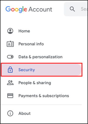 select the Security tab