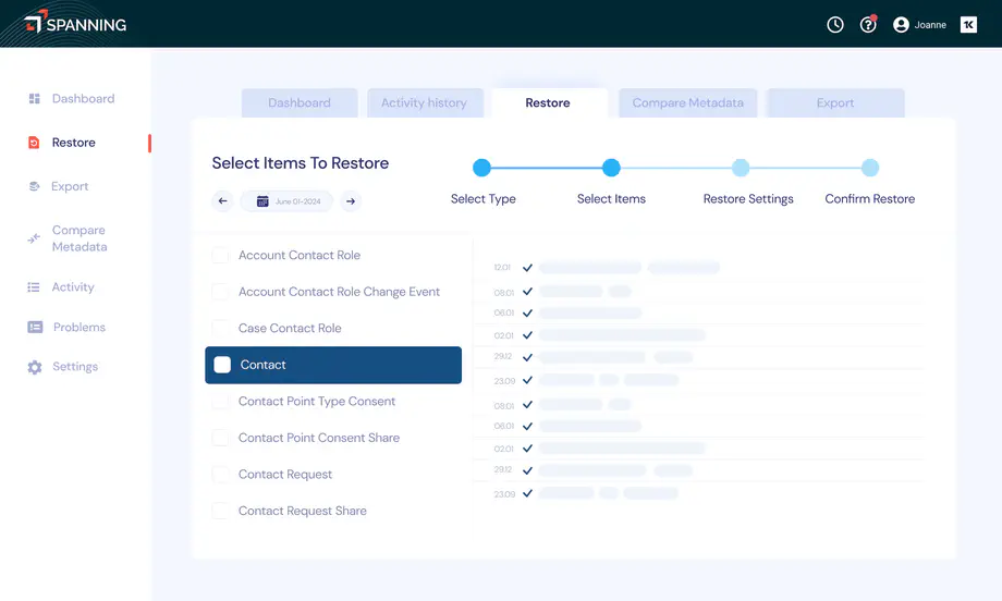 salesforce restore dashboard backup