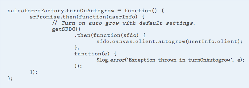 Code snippet for turning on autogrow