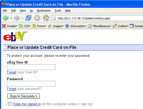 Unvalidated Redirect on the eBay web site