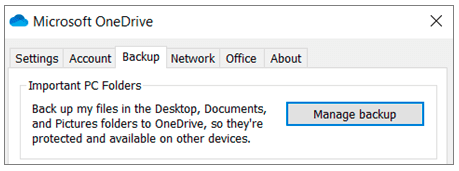 OneDrive Backup for PC folders step 2.