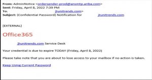 An example of a phishing email.