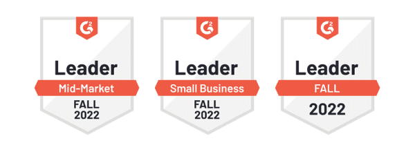 G2 Fall 2022 Report Leader Badges for SaaS backup solutions.