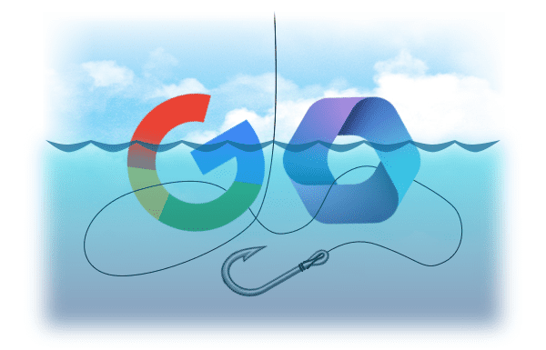 Phishing impact on Google Workspace and Microsoft 365.